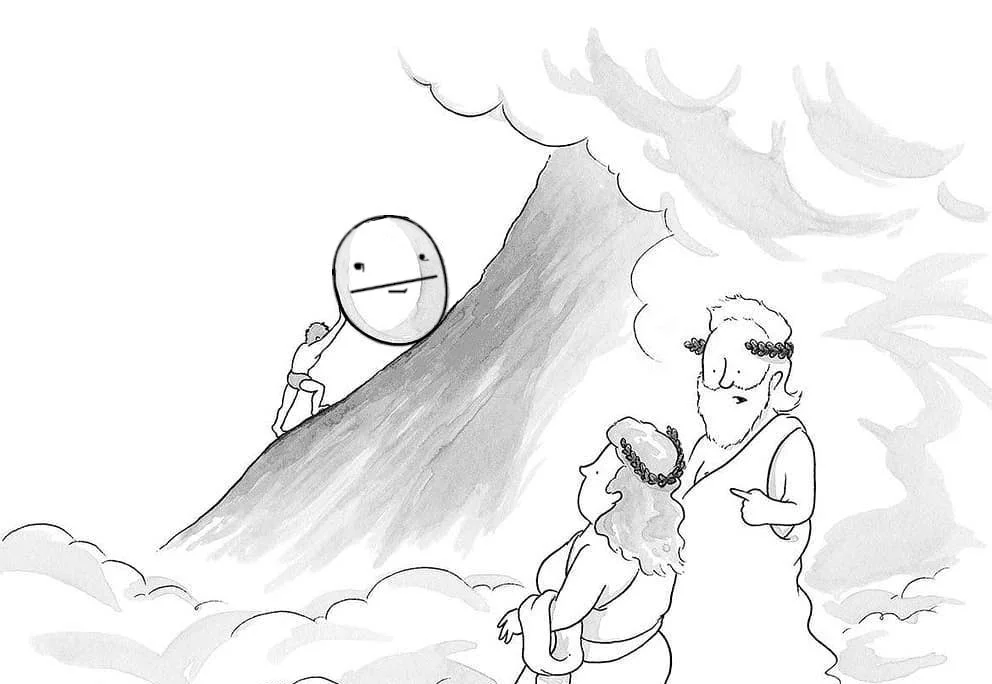 иллюстрация мифа о Сизифе