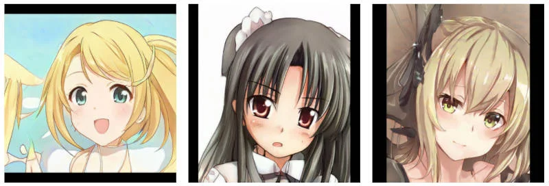 пример сгенерированных аниме-лиц