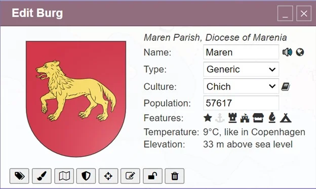 настройка города на карте фэнтези мира