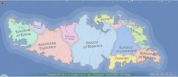 карта фентези мира