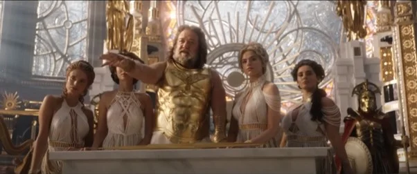 Зевс у фільмі Тор: Любов та Грім від Marvel