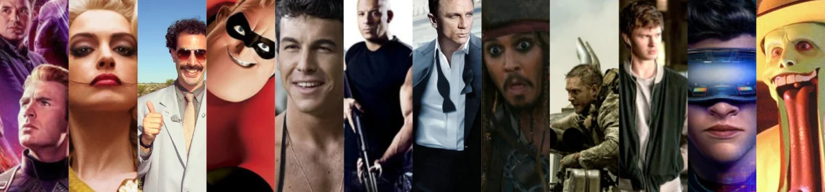 коллаж с различными персонажами фильмов